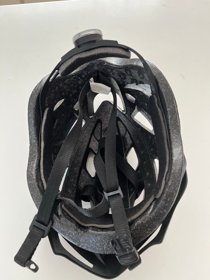 Mavi Siyah Biker Motosiklet Kaskı Velcro - Görsel 3