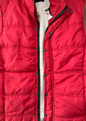 Kemer Detaylı Kırmızı Kadın Şişme Yelek - Görsel 6