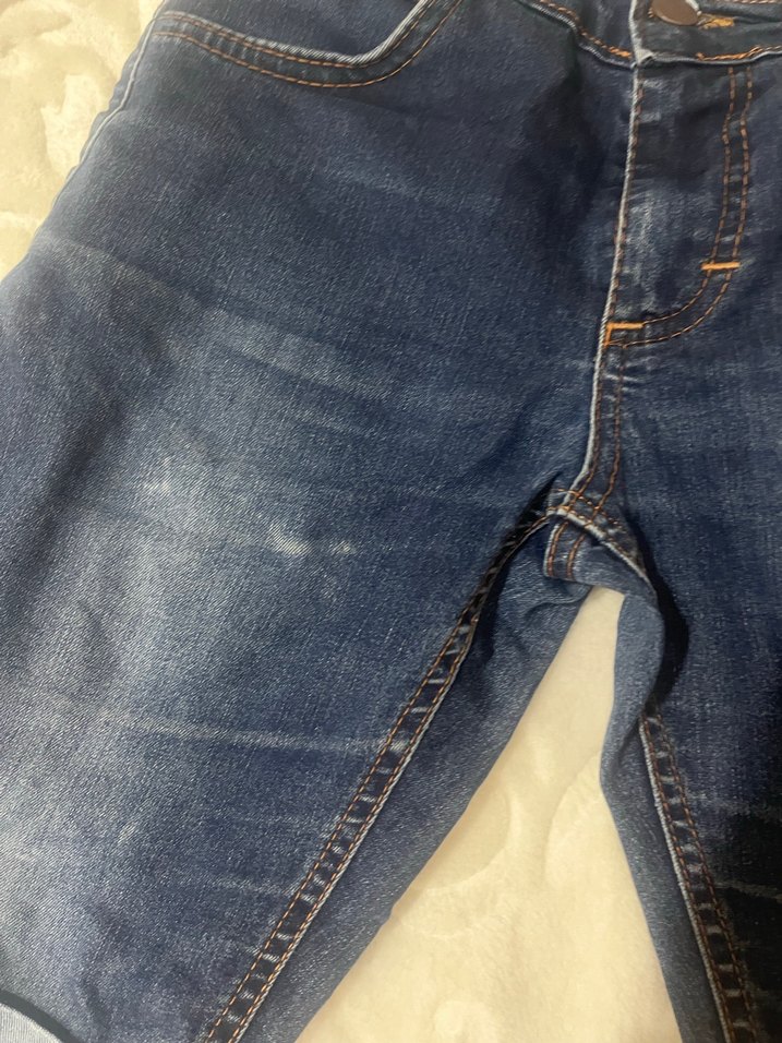 Beyaz Tie-Dye Desenli Kız Kot Şort - Görsel 3