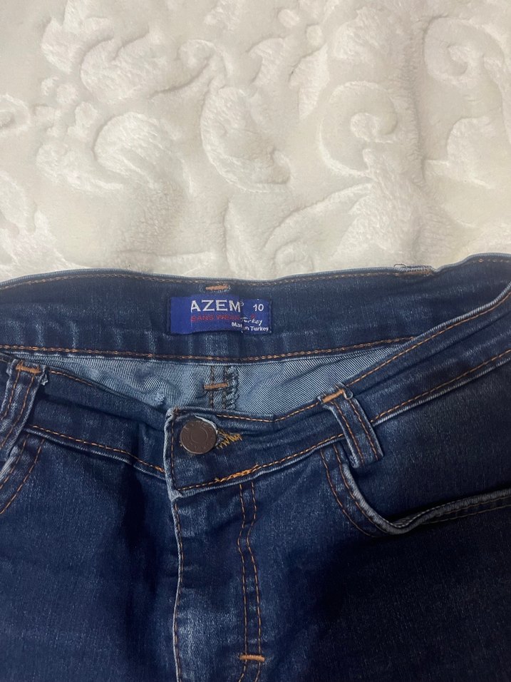 Beyaz Tie-Dye Desenli Kız Kot Şort - Görsel 5