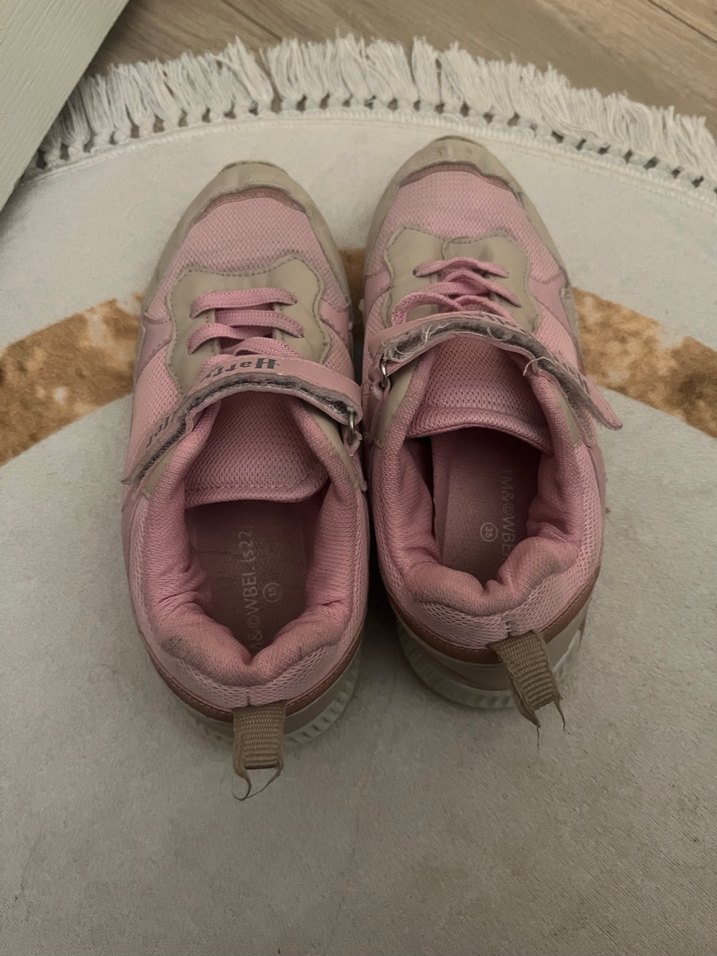 Kız Çocuk Pembe Spor Ayakkabı Velcro - Görsel 3