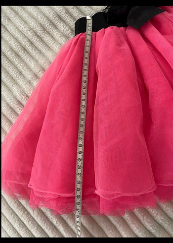 7 Yaş Beden Kız Çocuk Pembe Tül Etekli Elbise