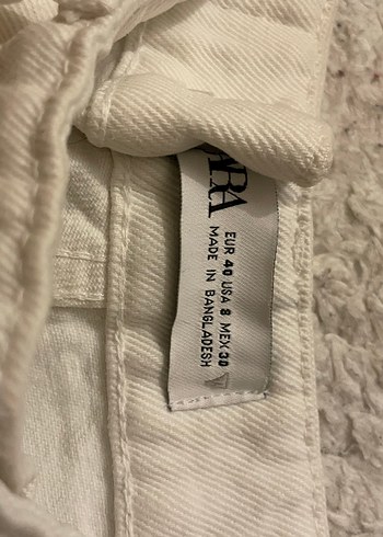 Düğmeli Beyaz Keten Midi Bol Kesim Kadın Jean - Görsel 5