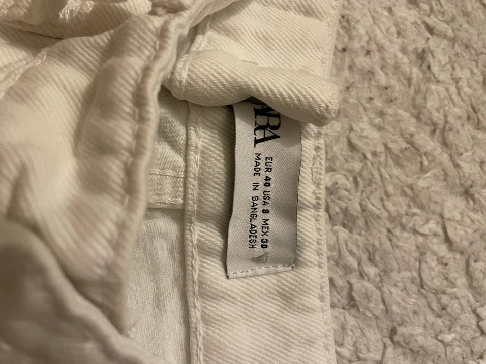 Düğmeli Beyaz Keten Midi Bol Kesim Kadın Jean - Görsel 5