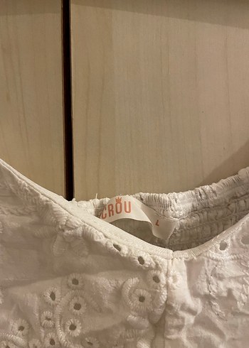 Dantel Detaylı Beyaz Bohem Midi Elbise - Görsel 3