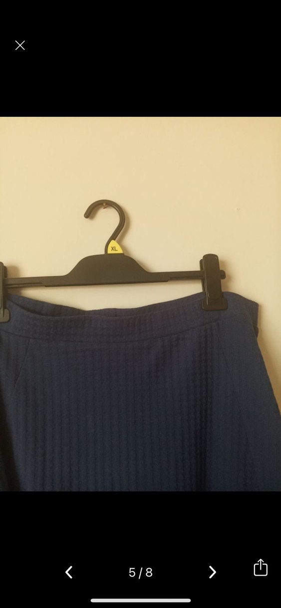 Kadın Mavi Pilili Midi Etek - Görsel 2