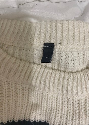 Gri Çizgili Kadın Triko Kazak - Görsel 3