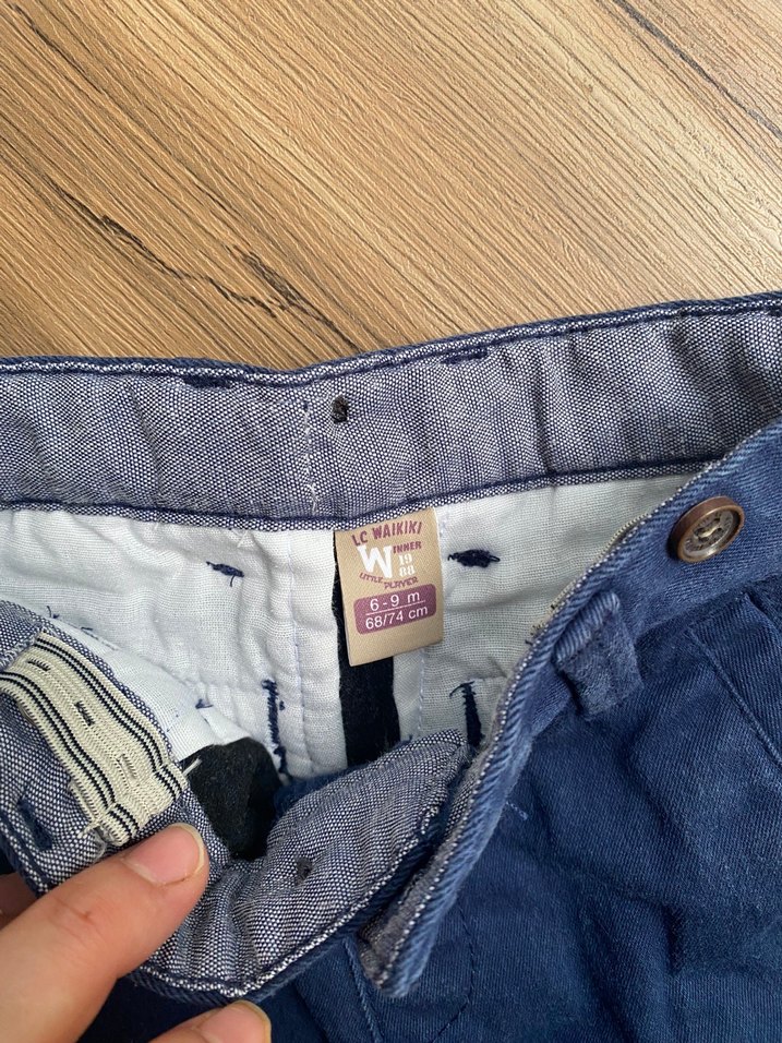 Düğmeli Lacivert Erkek Çocuk Kot Pantolon - Görsel 2