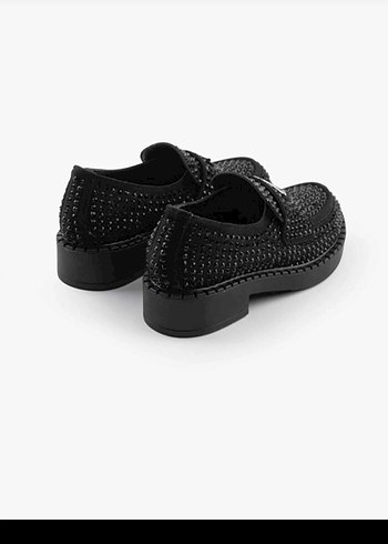 40 Beden siyah Renk siyah taşlı loafer