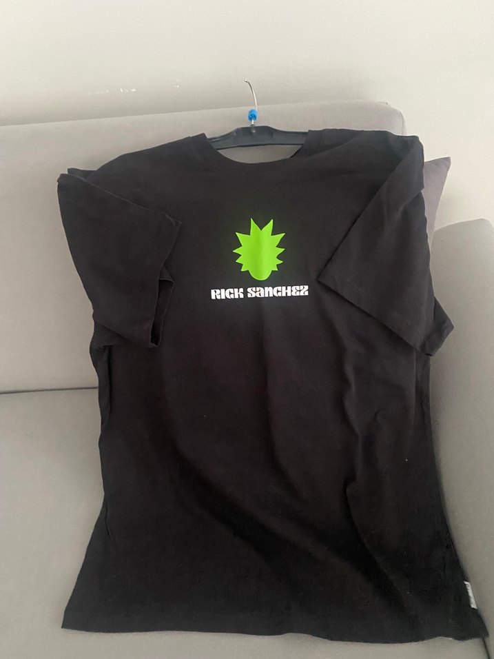 Rick Sanchez Baskılı Yeşil Oversize Tişört - Görsel 3