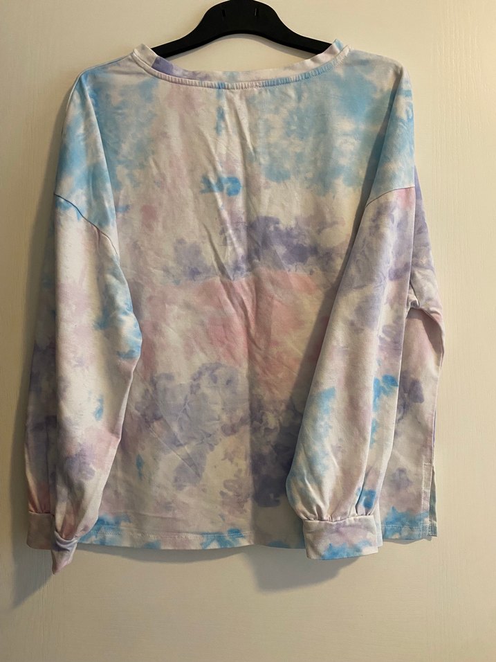 Kadın Pastel Tie-Dye Pamuklu Sweatshirt - Görsel 4
