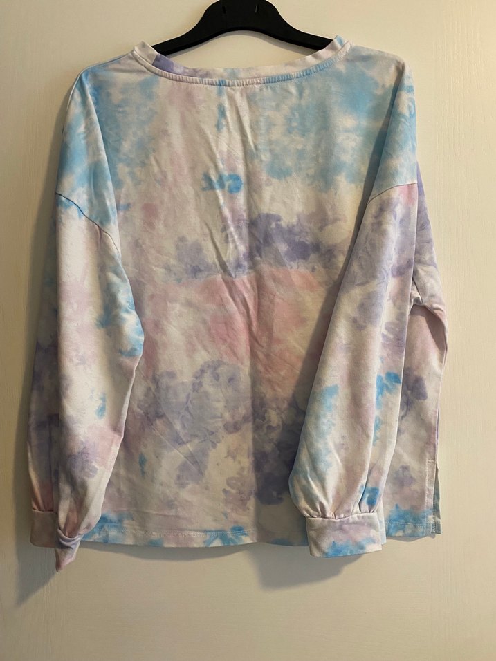 Kadın Pastel Tie-Dye Pamuklu Sweatshirt - Görsel 3