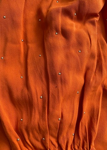 Düğmeli V Yaka Kadın viskon Bluz - Görsel 6