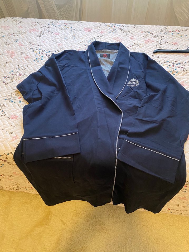 Lacivert Uzun Kollu erkek Sabahlığı - Görsel 3