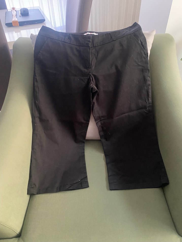 Siyah Kemerli Kadın Kumaş Pantolon - Görsel 2