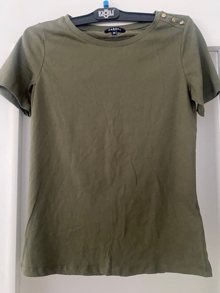 Düğmeli Kısa Kollu penye Tişört - Görsel 5