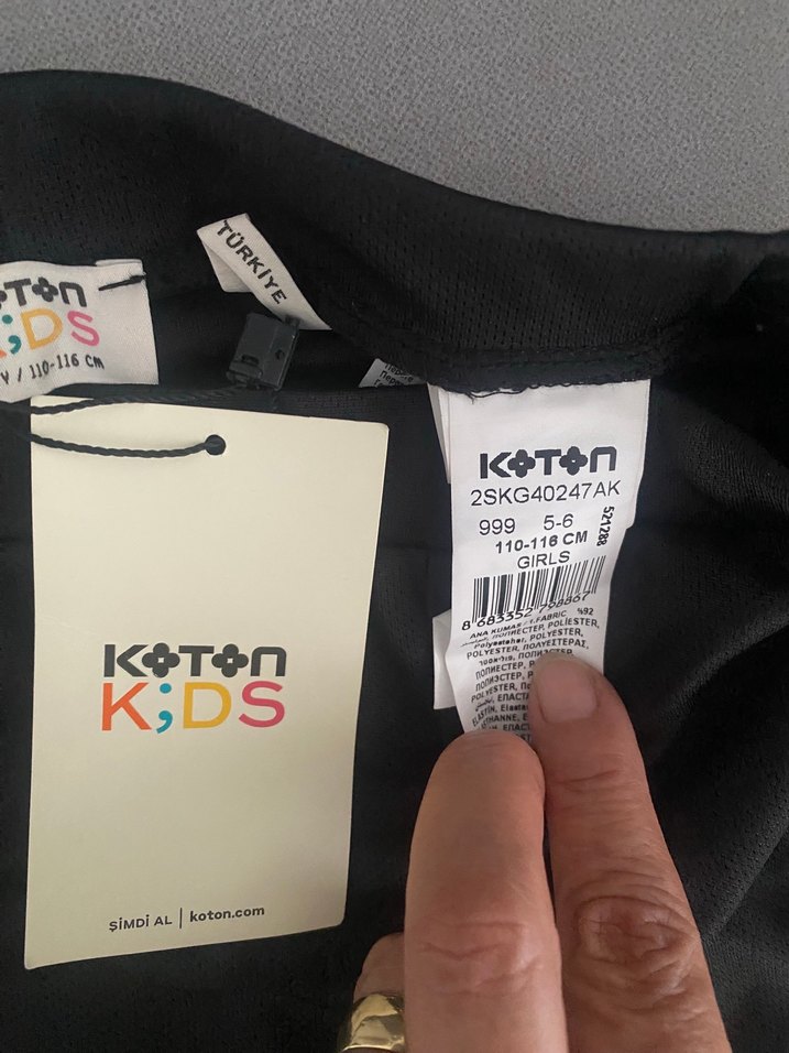 Siyah Midi Spor kiz cocuk Tayt - Görsel 5