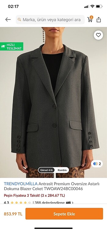 Gri blazer ceket