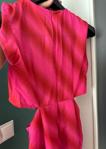 Pembe Uzun Kuşaklı Kadın Elbise - Görsel 5