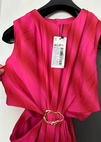 Pembe Uzun Kuşaklı Kadın Elbise - Görsel 4