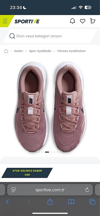 40,5 Beden siyah Renk Nike spor ayakkabi