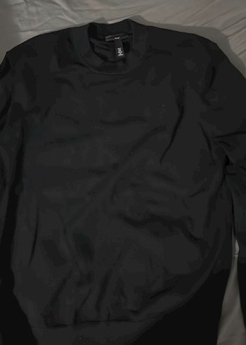 H&M H And M Erkek Siyah Basic Sweatshirt Uzun Kollu