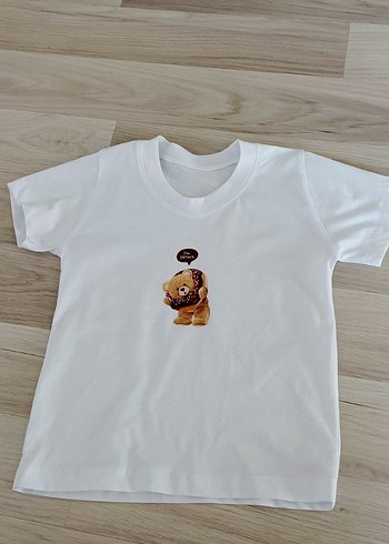 Çocuk Beyaz Baskılı Pamuk Tişört