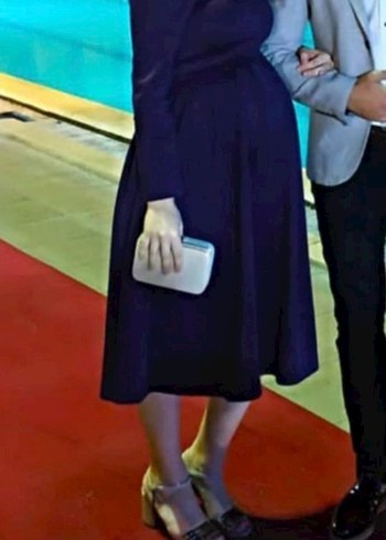 Mor Madonna Yaka Elbise - Görsel 3