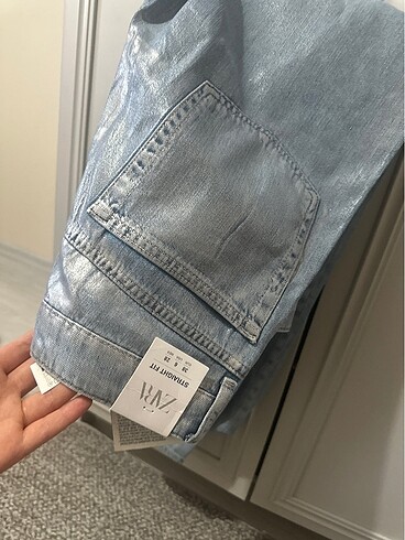 Zara parlak kot pantolon