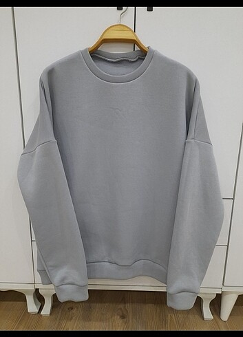 Gri sweatshirt şardonlu kumaş 