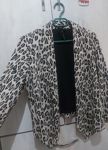 LW mevsimlik leopar desenli ceket