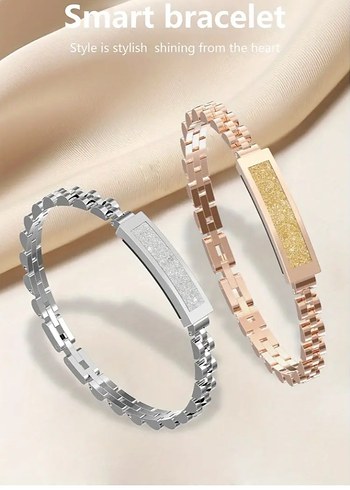 Altın Renkli Minimalist Akıllı Bileklik - Görsel 5