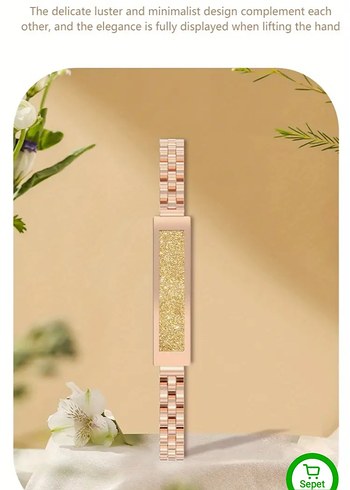 Altın Renkli Minimalist Akıllı Bileklik