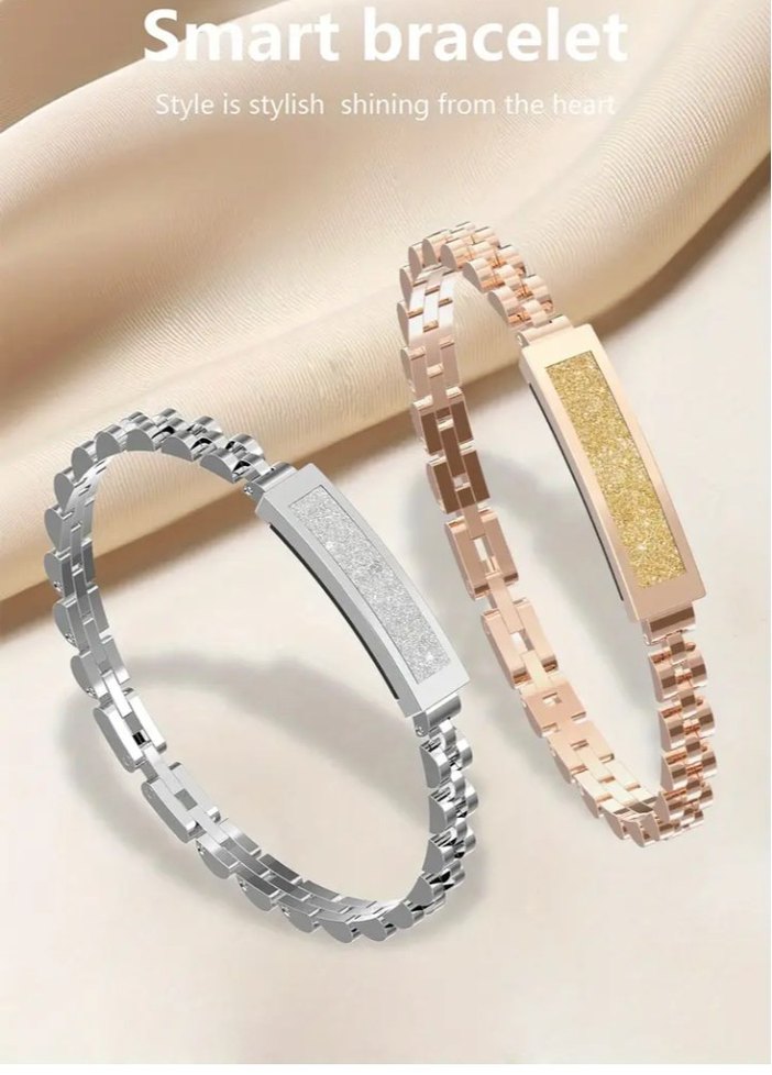 Altın Renkli Minimalist Akıllı Bileklik - Görsel 5