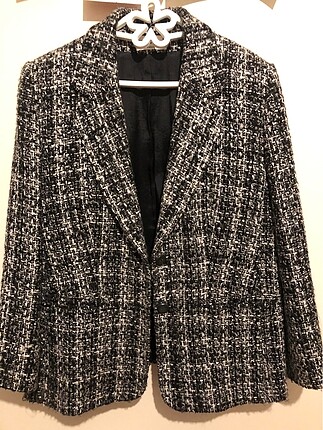 Oversize gri kareli ceket