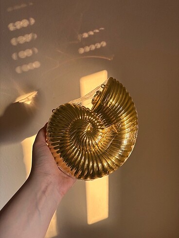 Deniz kabuğu sea shell çanta gold