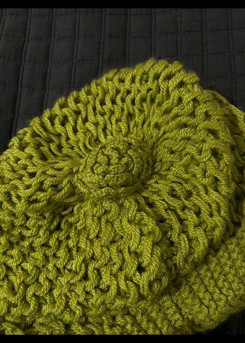 Yeşil Örgü Kadın Bere - Görsel 2