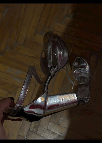 Gümüş renkli Topuklu Ayakkabı - Görsel 2