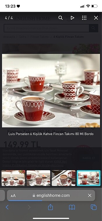 English home fincan takımı