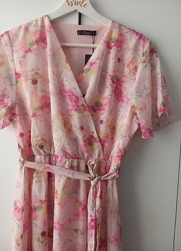 xl Beden pembe Renk Romantik elbise