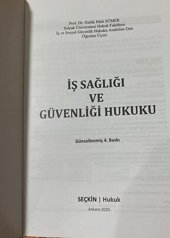 İş Sağlığı ve Güvenliği Hukuku  Haluk Hadi Sümer - Görsel 2
