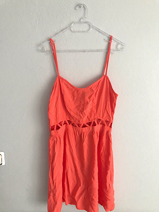 H&M turuncu renk elbise 