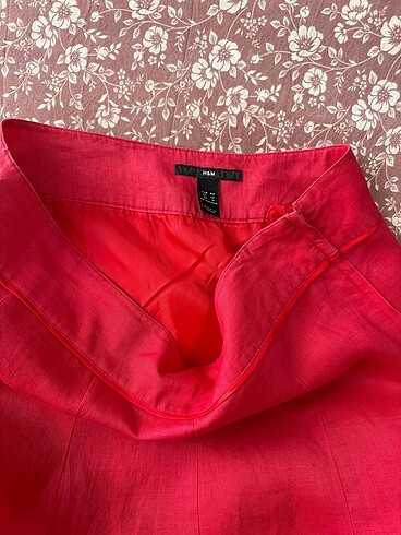 42 Beden pembe Renk H&M keten etek