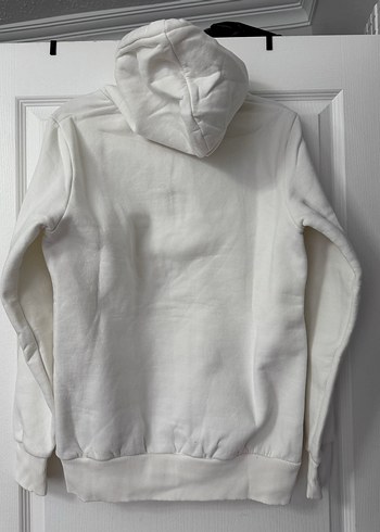 Erkek beyaz kapüşonlu sweatshirt - Görsel 3