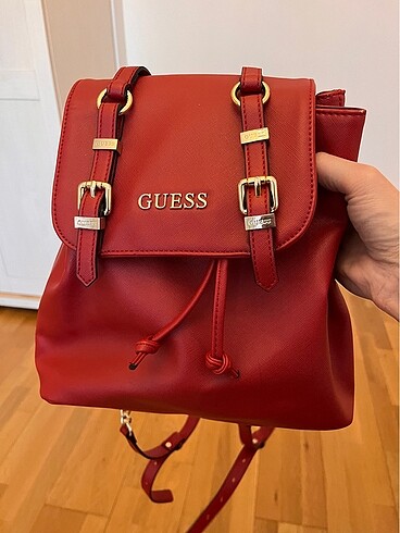 Orjünal Guess deri sırt çantası