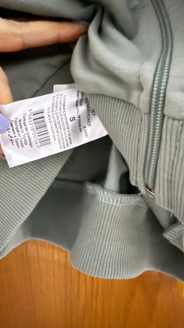 Kadın Gri Fermuarlı Sweatshirt - Görsel 3