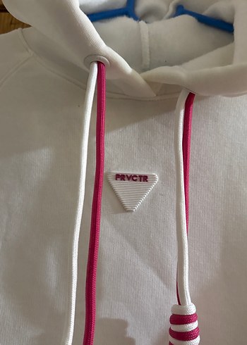 Beyaz Kapüşonlu Rahat Kesim Sweatshirt - Görsel 2