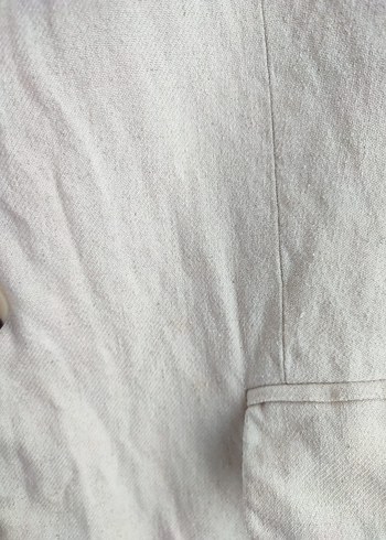 Bej Keten Blazer Ceket - Görsel 4