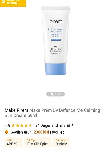 Missha make p:rem mineral filtreli yüz güneş kremi