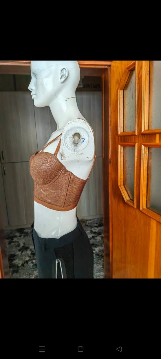 Kahverengi Askılı Mini Büstiyer - Görsel 3